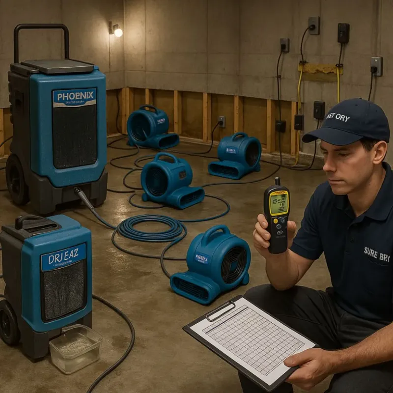 Structural Drying and Dehumidification process in Dumbarton, VA